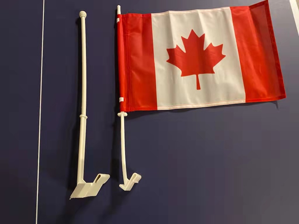 2 Pcs Canada Car Flag, 12" X 18" Double-sided Patriotic Car Window Clip